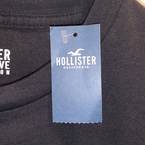 NWT Black Hollister Men short sleeve tee shirt medium 100% cotton - Picture 5 of 8